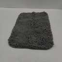 Yama Chenille Bath Mat – 24”x17” & 2.5" Thick, Fluffy & Shaggy Microfiber Top with Non-Slip Rubber Base - Machine-Washable, Soft & Absorbent Bath Rug Best for Bathroom Floor, Shower & Living Room–Grey