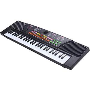 GOFLAME 54-Key Electronic Keyboard Piano with LED Digital Display, Portable Electronic Musical Instrument with Microphone & Adapter, Suitable for Kids and Beginners (Black)