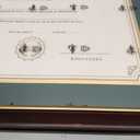 GMFrames 11x14 Wood Diploma Frame with Green Mat or Display 14x17 Certificates without Mat,UV Protection Acrylic,Deep Brown Finish with Gold Trim