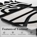 3 Piece 3D Abstract Textured Wall Art Black White Sandstone Home Decor, 16''W x 24''H x 3