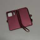 Defencase for iPhone 17 Pro Magnetic Wallet Case Compatible with Magsafe with RFID Blocking Zipper & Card Holder for Women Men PU Leather Strap Detachable Case for iPhone 17 Pro (6.3 inch), Wine Red