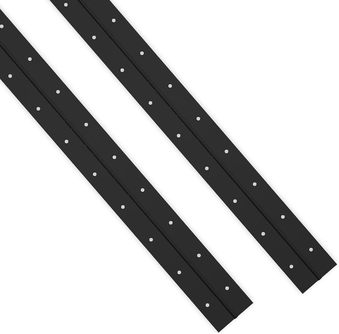 EPHECH Black Piano Hinges 20Inch, 2PCS Heavy Duty Stainless Steel Continuous & Piano Hinge with Hole, 0.047" Thickness/1.2" Open Width Folding Cabinet Door Butt Hinge