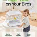 Clear View Bird Cage, Indoor & Travel Small Birdcage for Parakeet, Parrot, Budgies, Cockatiels, Canary |Easy Clean Safe Materials (White-Z1)