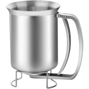 Pancake Dispenser for Batter, Stainless Steel Batter Dispenser, 900ML Funnel Cake Dispenser Batter Pourer for Baking Cupcakes Muffins Crepes Waffles (30OZ)