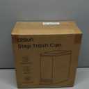 Cesun Small Bathroom Trash Can with Lid Soft Close, Step Pedal, 6 Liter / 1.6 Gallon Stainless Steel Slim Garbage Can for Bedroom, Diaper Waste Basket with Removable Inner Bucket (White)