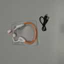 Bone Conduction Earphones, Wireless, Bluetooth 6.1, Open-Ear Headphones, Non-Blocking, Bluetooth Headphones, Kotuden, Auto Pairing Headphones, Noise Cancelling, Microphone Included (White Orange)