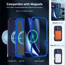 Magnetic for iPhone 14 Pro Case,with Belt Clip,[Compatible with Magsafe] W/Tempered Glass Screen Protector,Anti-Drop,Shockproof,Heavy Duty Protection (Dark Blue)