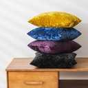 Set of 2 Navy Blue Decorative Velvet Throw Pillow Covers 20x20 Inches, Soft Neutral Accent Pillow Cases with Vintage Textured Farmhouse Couch Cushion Covers for Luxurious Home Decor