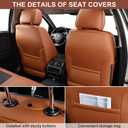 Car Seat Covers Full Set, Breathable Leather Automotive Front and Rear Seat Covers, Car Seat Protectors Full Set,Universal Automotive Vehicle Seat Cover for Most Sedan SUV Pick-up Trucks, Brown&Black