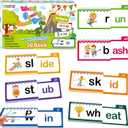 Word Family Build Book, 30 Read and Rhyme Flip Activity Book, Dinosaur ABC Learn to Read Phonics Flash Cards for Preschool/Kindergarten, CVC Words Reading Games for Kids Ages 3-8