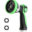 Garden Water Hose Nozzle Metal Heavy Duty Sprayer Thumb Control with 10 Spray Modes Suitable for Watering Plants, Iawn and Garden, Car Washing, Cleaning, Showering Pets and Outdoor Fun, Green