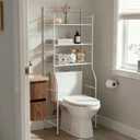 Home Zone Living Over the Toilet Bathroom Storage Organizer with 3 Tiers of Shelving Rack Space
