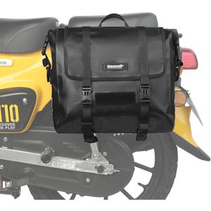 Rhinowalk Motorcycle Saddlebag 15L Waterproof Luggage Bag Quick Release Motorcycle Side Bag Fits Most Adventure and Sports Bike Motor Racks (Black, 1 Pack)