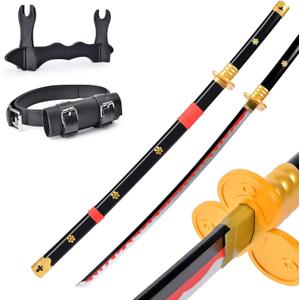 Anime Sword 41 inch, Zoro/wado ichimonji/Anime Original Texture, for Role-Playing and Collection, with One Display Stand (Black and Yellow)