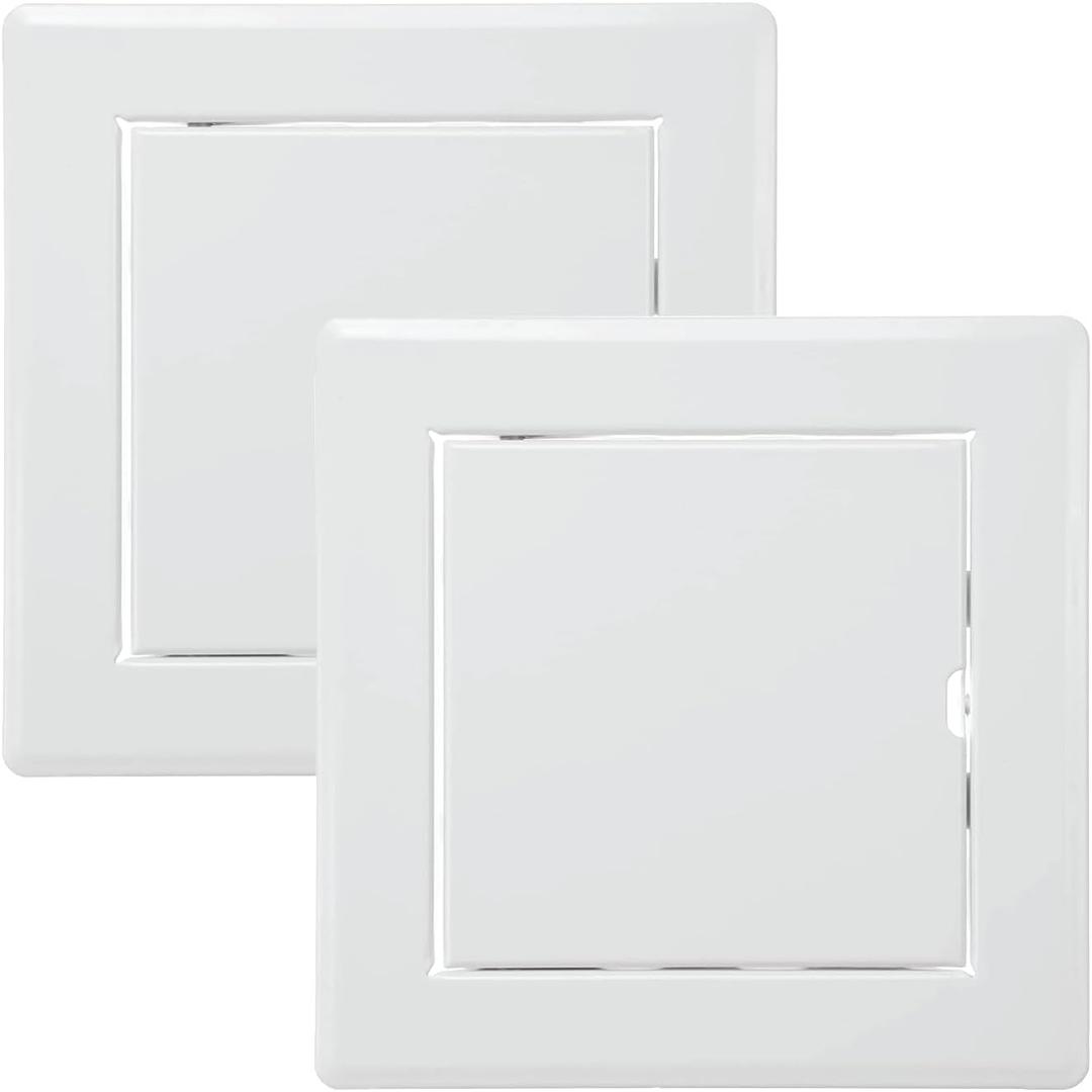 Vent Systems 4'' x 4'' Inch White - Pack of 2 - Metal Access Panel - Easy Access Doors - Access Panel for Drywall, Wall, Electrical and Plumbing Service Door