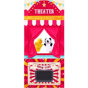 VitalCozy Doorway Puppet Theater with 2 Adjustable Rods Fits in Most Doorways 67 x 31 Inch Foldable Hanging Puppet Show Theater for Christmas Holiday Home(Theater Style)