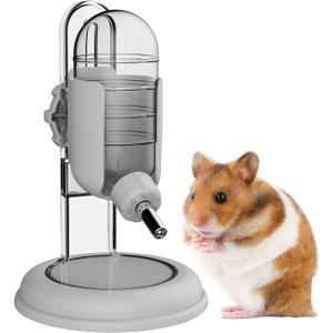 Hamster Water Bottle with Stand, 4oz Water Dispenser for Syrian Dwarf Hamsters Gerbils Mice Rats Degus (Gray)