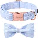 Unique Style Paws Pet Soft &Comfy Bowtie Dog Collar and Cat Collar Pet Gift for Dogs and Cats (Medium (Pack of 1), Stripe)