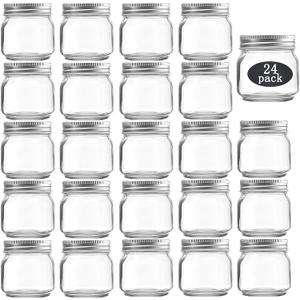 TANGLONG Mason Jars 8 oz Set of 24, Small Glass Jars with Lids For Spice, Jelly, Jam, Honey, Pickles, Wedding Shower Favors