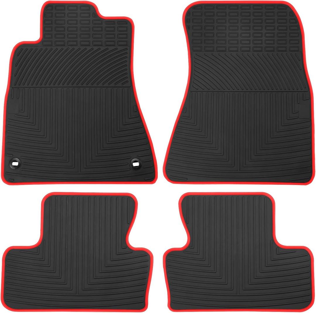 Car Floor Mats Custom Fit for Lexus is 2005-2013 IS350 IS250 Black Red Rubber Auto Liner Mats All Weather Protection Heavy Duty Odorless