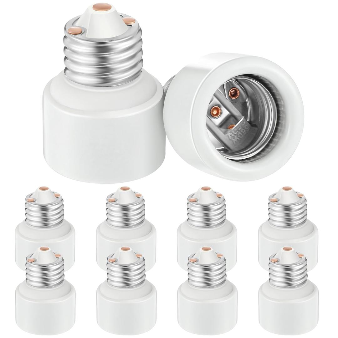 Single Light Socket Extender, Bulk Porcelain Socket Extension Adapter E26 Recessed Light Bulb Standard Medium Screw Lamp Extension Converters for Homes Offices