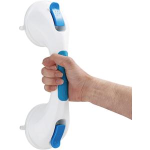TAILI Shower Grab Bar Suction Grab Bars for Bathtubs and Showers for Elderly, Bath Handle for Seniors Bathroom Safety Handles for Elderly, Handicap Balance Assist Bath Grip No Drilling Removable (12.2", Blue)