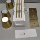 UME 3 Pack Cordless Table Lamp, Battery Operated Lamp - Portable Waterproof Rechargeable Table Lamp w/ 3 Color Temps & Stepless Dimming for Dinner, Desk, Cafe, Outdoor (Brushed Gold)