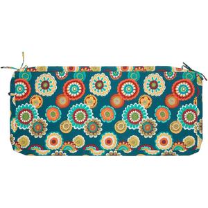 Magpie Fabrics Patio Bench Cushion Cover 42x18x3 Inch, NO Insert! Water Resistant Outdoor Loveseat Replacement Cover with Zipper (Floral Green)