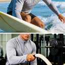 MAGCOMSEN Men's Long Sleeve Sun Shirts UPF 50+ Tees 1/4 Zip Fishing Running Rash Guard Athletic T-Shirts (Blue, S)