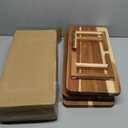 GEHE 3 Tier Serving Stand, Acacia Wood Dessert Table Display Cupcake Stand, Rustic Foldable 3-Tiered Serving Trays & Platters, Large Charcuterie Board for Birthday Wedding Bridal Shower Tea Party