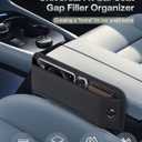Premium Leather Car Seat Gap Filler Organizer (0.2-1.2" Gaps), Clever Gifts for Car SUV Truck Owners (Black, 2 Pack)