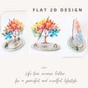 Incense Holder for Sticks with Flat Decorative Life Tree, 2D Life Tree Incense Burner with Ash Catcher for Meditation Yoga Spa Room Decor(Rainbow Color)