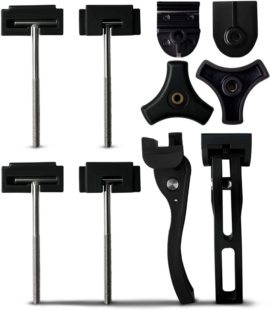 Tiptop Universal Replacement Parts for Hard Folding Tonneau Cover - Rear Clamp, Front Clamp, T-Bolt