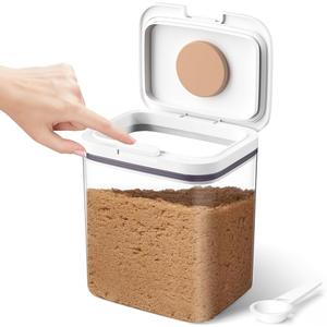 Brown Sugar Container Airtight, 2 Quart Brown Sugar Keeper Storage Container with Spoon (5.91"L x 4.72W x 6.69"H)
