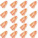 18PCS Cheerleading Pom Poms Plastic Cheerleader Pom Poms for Sports Squads Dancing Party Football Basketball Spirit Sports Stage Performance Celebration (Orange and White)