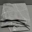 NEWISHER Farmhouse Embroidered Plaid Tablecloth Lattice Fabric Table Cloth Oval Rustic Checkered Table Cover Dining Kitchen Home Decor Party (Grey, 52 x 70 inch)