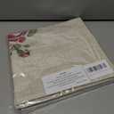 Pillow Covers 18 x 18 Inches Set of 2 Beige Soft Throw Pillow Covers with Red Rose Farmhouse Decoration Exquisite Embroidery Cushion Covers for Home Bed Couch Sofa