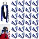 24 Pcs Soccer Hair Accessories for Girls, Holder Streamer Elastics, Soccer Hair Ties, Soccer Ribbon, Soccer Scrunchies for Girls Ponytail Holder Scrunchies Gifts (Bule, 24 Count (Soccer))