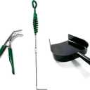 KAMaster Charcoal Grill Ash Tool Set for Big Green Egg Accessories,Ash Pan+Ash Rake+Grill Grate Lifter Kamado Parts,Kamado Grill Cleaning Tools for Kamado Grill Joe,Primo and Other Charcoal Grill