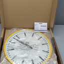 Cloudnola Station Metal Wall Clock, Yellow and Black, 18 inch Diameter, Silent Non Ticking, Battery Operated Quartz Movement