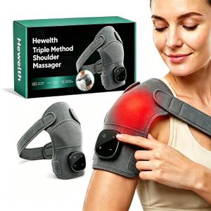 Triple Method Shoulder Massager, with Heat Compression & Vibration, Triple Therapy Shoulder Massager for Shoulder Pain Relief and Muscle Relaxation, One Size Fits Most