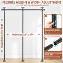 SUNALLY Room Divider for Separation 28-114in(W) Privacy Wall Divider, Black