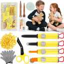 Cardboard Cutter Tools for Kids - 153 Pcs Kid Safe Cardboard Cutter with Saws, Fold-Roller, Gloves & More, STEM Educational Construction Toys Gift for 5 6 7 8 Year Old Boys Girls