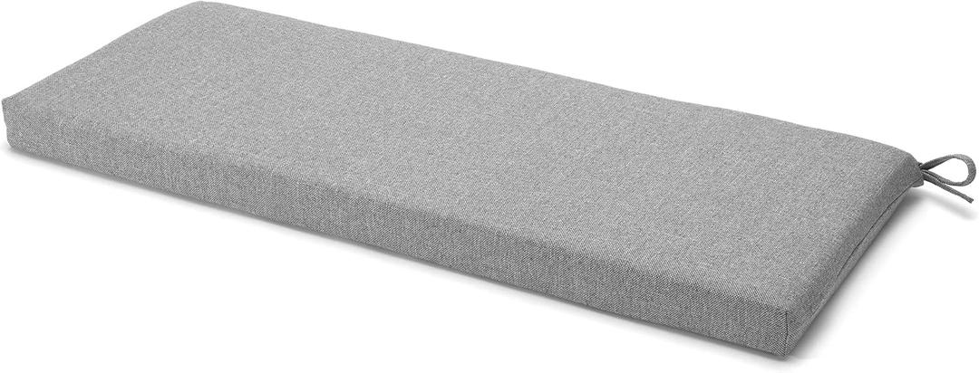 Klear Vu Rumba Outdoor/Indoor Bench Cushion, Wellfleet Bay Woven Revolution Performance Fabric, 44-inch, Gray