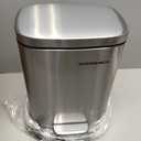 SONGMICS 3.2 Gallon (12 L) Trash Can, Stainless Steel, Step-On Pedal