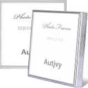 4x4 Picture Frame Silver Brushed Modern Simple Thin Aluminum Metal Photo Frame with HD Real Glass, Display for Tabletop and Wall Collage. (2 Pack) 