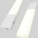 Under Cabinet Lights,LED Rechargeable Battery Operated Motion Sensor Magnetic Light Indoor,Motion Sensor Closet Lights, Wireless for Kitchen, Stairs 2 Pack