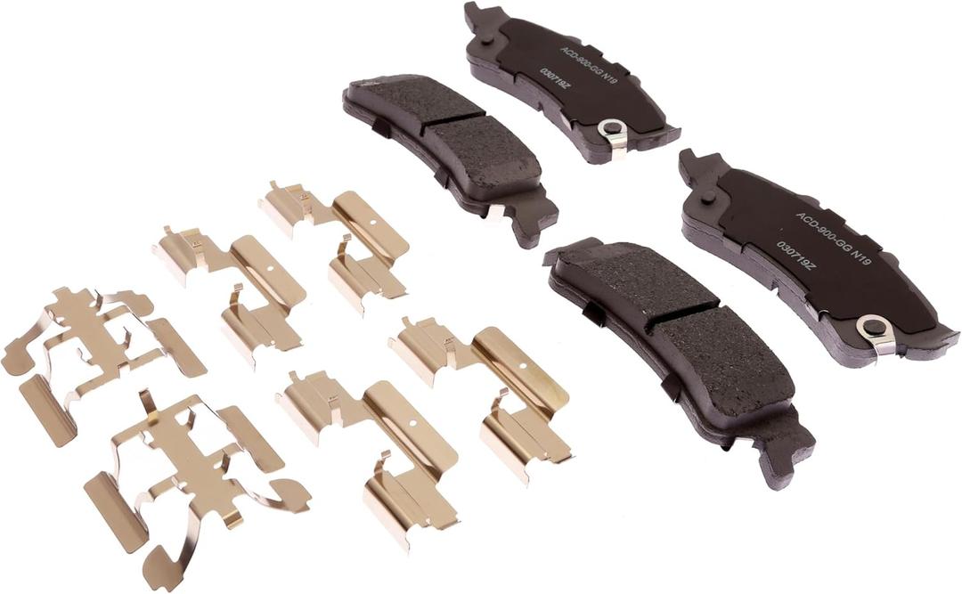 ACDelco Silver Rear Brake Pad Set with Clips 14D792CHF1 | GM 19387636 Ceramic Rear Brake Pads for Select Cadillac, Chevy, Chevrolet, GMC and more