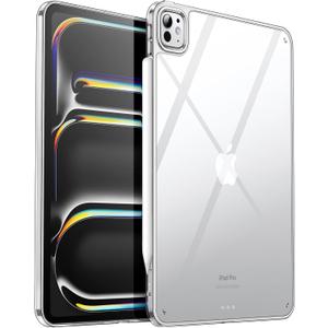 JETech Clear Case for iPad Pro 11-Inch M5/M4 2025/2024 (6th/5th Generation), Anti-Yellowing Transparent Shockproof Slim Tablet Back Cover with Hard PC Back and Soft TPU Bumper