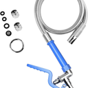 Commercial Sink Sprayer with 45” Stainless Steel Hose, 1.42 GPM Pre Rinse Sprayer, High-Pressure Dish Spray for Restaurant Use, Commercial Faucet Spray Nozzle with Adapters (Blue)